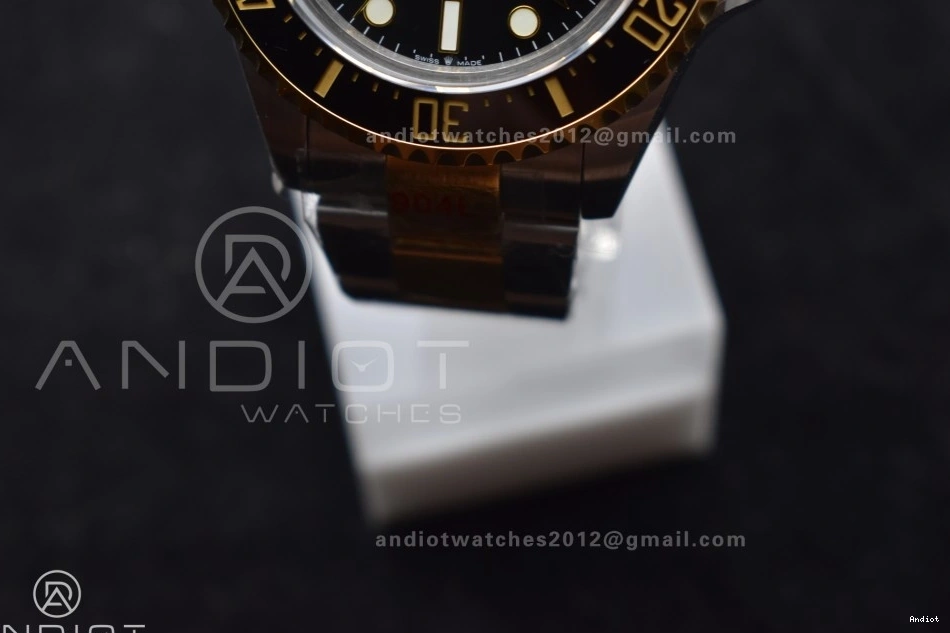 on Unisex Dial Black A2824 V Best GMF Edition Two Tone SS Sea-Dweller Bracelet 1061 YG 126603 YG SS 0729